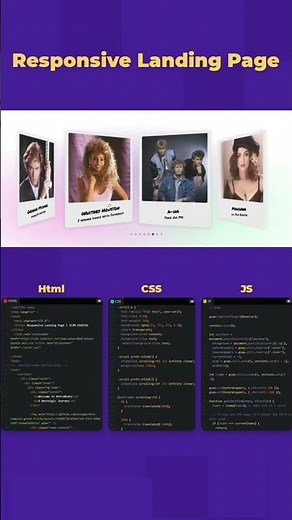 Responsive Landing Page Animation Using HTML CSS And JS