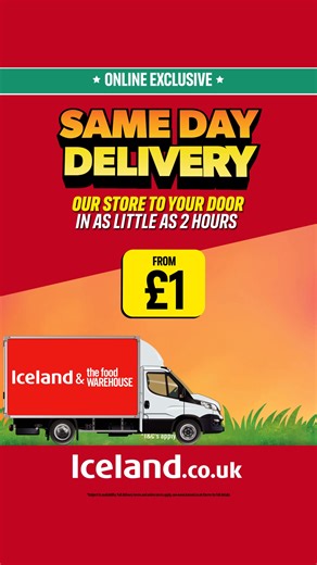 Switch to Iceland & get your shopping delivered TODAY in as little as 2 hours! From £1! 🛒 | Iceland Foods