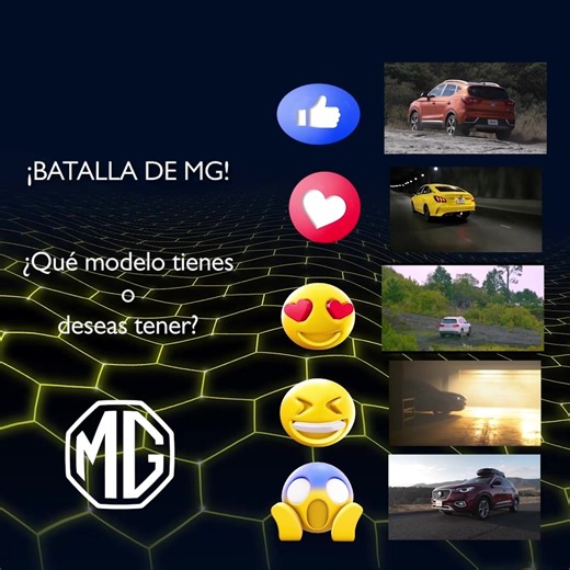 198 reactions · 38 comments | ¿Qué #MG tienes o deseas tener? Reacciona con el emoji correspondiente a cada modelo. ​ ​#MG #MGMéxico #EnjoyAllWays #MGGT #MG5 #ZS #HS #RX8 | MG México | Facebook