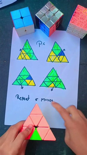 How to solve new pyramid cube solve❤️❤️#rubikscubetricks #youtube #shorts #solvecube #puzzle