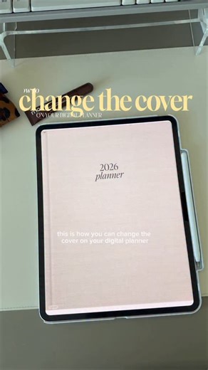Allie Marie Digital on Instagram: "How to change the cover on your digital planner in goodnotes! ✍🏼 iPad Pro M5 13” 2026 Digital Planner- AllieMarieDigital on Etsy App is @goodnotes.app #ipad #digitalplanner #digitalplanning #plannertok #goodnotes"