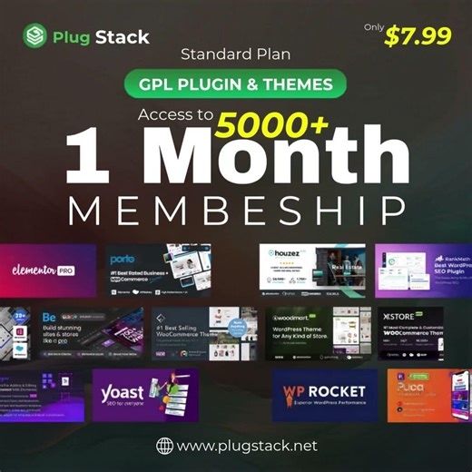 5000+ Premium WordPress Plugins & Themes for Only $7.99 | PlugStack Membership