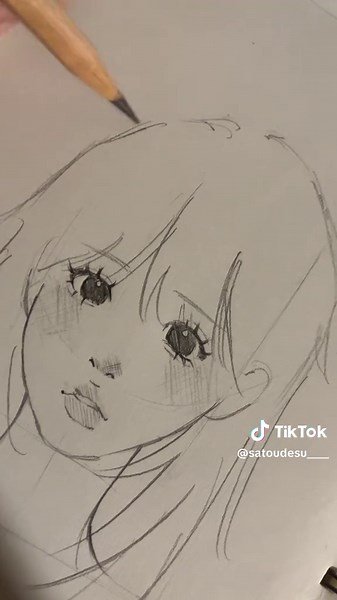 毛先だけ黒い女の子のアナログイラスト集