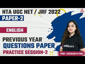 UGC NET Paper 2 | UGC NET English Literature | Previous Year Question Paper #2 | By Aishwarya Puri