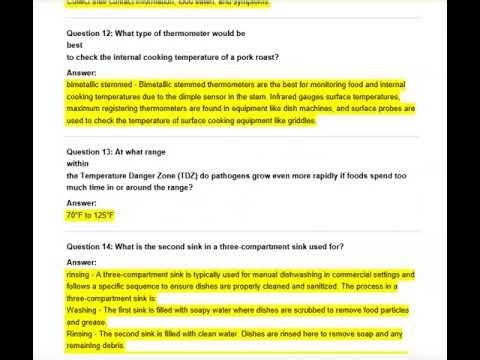 SERVSAFE MANAGER PRACTICE TEST (UNION TEST PREP) EXAM QUESTIONS Actual Qs and Ans