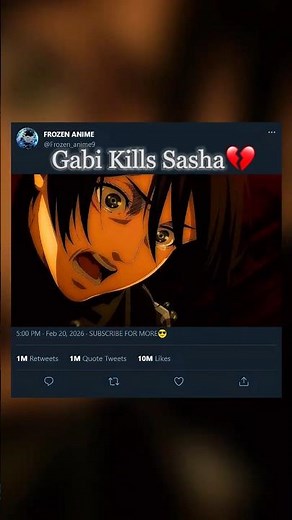 Gabi Kills Sasha💔| Sasha dead scene 💔| Attack on Titan⚔️