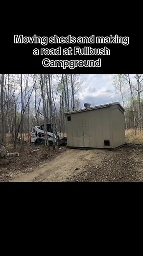Moving sheds and adding a gravel road with a skid steer at Fullbush Campground #gravel #skidsteer #stuckinthemud #crushedgravel #buildingacampground #privatecampground #fullbushcampground #offthegrid #campinglife #bobcat #fyp #diy #shedmoving #skidsteerstuck #clearingland #winchedout #makingaroad #gravelroads