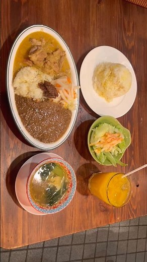 【住吉区】インドネシアキッチン《ＢＡＬＩ ＢＯＮＥ》（バリボン） 特別に晩飯でダブルカレー（ジャワカレー・ココナッツチキンカレー）のご飯おかわり付きセットを頂く 大阪グルメ／インドネシア料理／食べ歩き