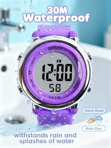 Kids Sports Watch With Night Light - Water Resistant, Shockproof, Alarm, Stopwatch, Silicone Band For Boys Girls Ages 3-16, Perfect Gift For Active Children | SHEIN