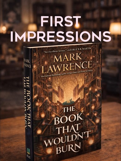 The Book That Wouldn't Burn: First Impressions. Some fantasy stories hook you with dragons — this one hooks you with an impossibly vast library. The Book That Wouldn’t Burn is still in early setup for me, but Livira’s voice is sharp and compelling, and the promise of labyrinthine shelves and dangerous knowledge has me intrigued. I haven’t even reached the central library yet… but if the dust bears are any indication, this world isn’t going to be gentle — and I’m definitely coming back to it. Aen
