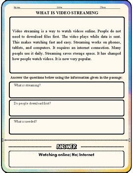 The Story of Video Streaming Reading Comprehension Passages | Technology & Media
