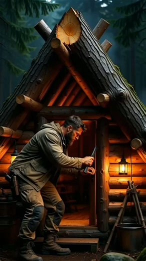 🌲 Giant Log Survival Build #ViralShort #TrendingShort #MinimalSurvival