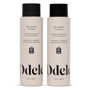 Odele Sulfate-Free Ultra-Sensitive Shampoo & Conditioner Set for Extra Gentle Cleansing and All Hair Types, 13 Fl Oz Each (2-Pack)