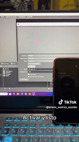 Conectando cámara de iPhone a OBS para transmitir