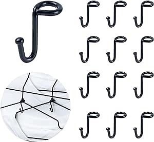 KOOBAY Clothes Hanger Connector Hooks, Heavy Duty Extender Clips Organizer Mini Space Saving Clothes Hanger Extender Cascading Connection Hooks for Wooden Velvet Metal Plastic Hangers (Black) 36PCS