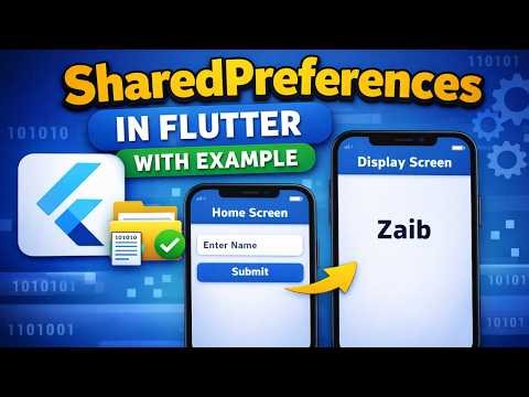 Flutter SharedPreferences Example | Save & Display Data (2 Screens) 🔥