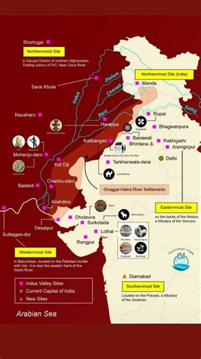 Indus Valley Civilization Map | Harappa, Mohenjo-daro & Ghaggar-Hakra Sites Explained