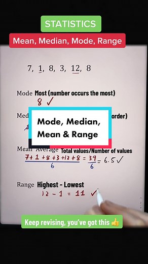 #maths #mode #median #mean #range #gcsemaths #gcsemathsrevision #math | maths paper 1 higher