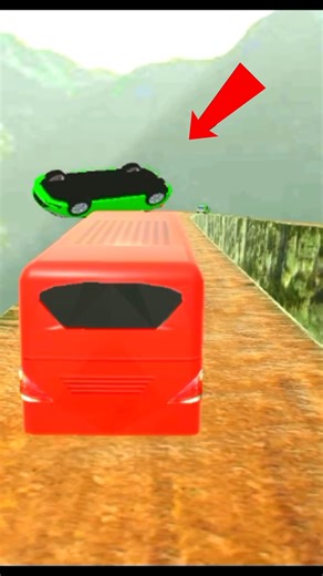 Euro Bus Simulator Red Bus Game #dangerousroad #busgames #shorts