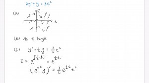 (a) Draw a direction field for the given differential equation. (b) Based on an inspection of the direction field, describe how solutions behave for large t. (c) Find the general solution of the given differential equation, and use it to determine how solutions behave as t →∞. 2 y^' y=3 t^2 | Numerade