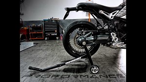 ***Proformance Single Arm Rear Paddock Stand*** Proformance Rear Paddock Stand in the house! Come with: - Both Side Using (can change left & right use) - High Grad Metal Material - Come with Different Size Shaft - Easy To Used - Up to 250KG Weight Load PM For More Information Now! | Proformance Superbike Accessories