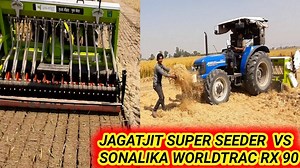 138K views · 54 shares | JAGATJIT SUPER SEEDER VS SONALIKA WORLDTRAC RX 90 | Indian Tractor | Facebook