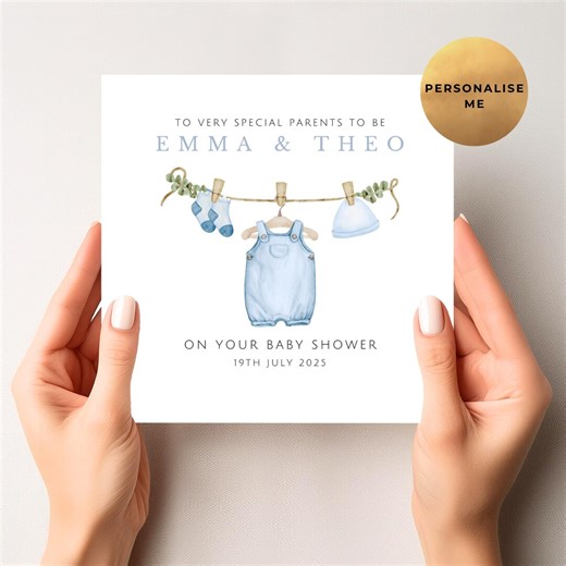 Personalised Baby Shower Card - Baby Shower Gift - Baby Boy Baby Shower Card - Pregnancy Card - New Parents to Be - Mum to Be - Etsy UK