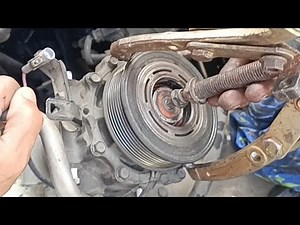 How to replace aircon pulley and magnetic clutch assembly Toyota Innova