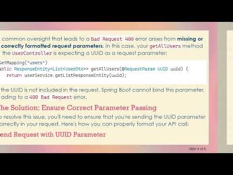 Resolving the Bad Request 400 Error When Fetching Users in Spring Boot REST API
