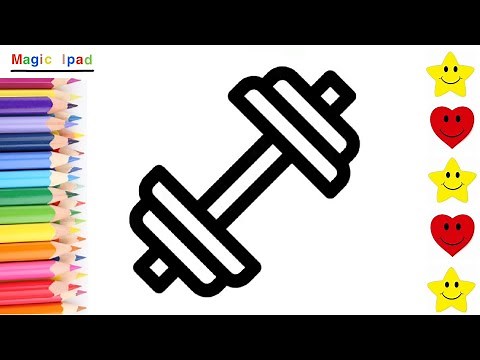 Como dibujar una PESA DE GIMNASIO | dibujos niños 💓⭐ How to draw a GYM WEIGHT | drawings for kids