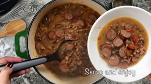 103K views · 41 reactions | This Smoked Sausage and Black Eyed Pea Soup is perfect for New Years and will have you feeling LUCKY! Get the recipe: https://www.auntbeesrecipes.com/2014/10/smoked-sausage-black-eyed-pea-soup.html pin for later: https://www.pinterest.com/pin/410742428512860392/ | Aunt Bee's Recipes | Facebook