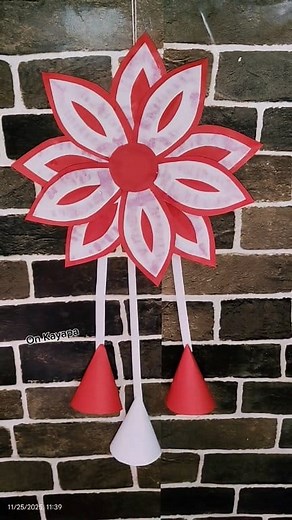 Simple Paper craft idea. Flower Wall hanging. #diy #papercrafts #ideas #paperflowers | On Kayapa