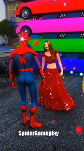 GTA V Spider-Man Saving his Girlfriend from Giant Spiders Gameplay Ep-048 #shorts #gta5