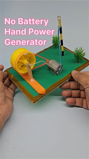 No Battery Hand Power Generator ⚡️#dcmotor #shorts #diy