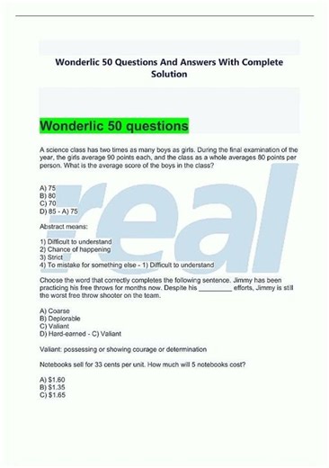 Latest Wonderlic Basic Skills Test exam witjh 100 correct answers1578 video