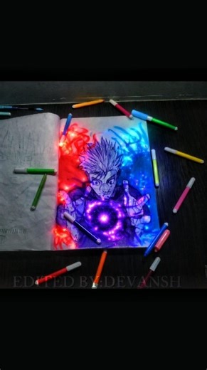 Gojo Satoru Holi Special Quick Sketch 🎨 | Jujutsu Kaisen Drawing Timelapse 😈 #shorts #anime #drawing