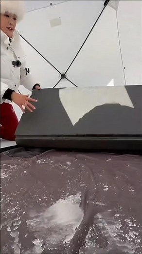 Fishing in ice pond