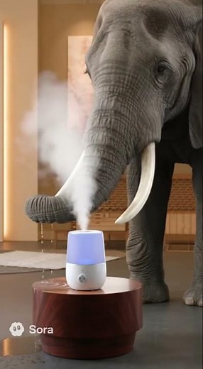 Elephant vs. "Mini-Me" Humidifier... This Didn't End Well! 🤣💦