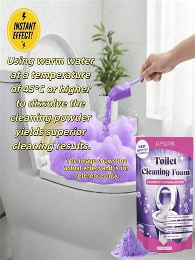 JAYSUING Powerful Toilet Cleaner Powder - Stain Remover & Household Cleaning Essential. Magic Foaming Action For Deep Cleaning, Descaling, And Eliminating Urine Stains, Limescale, And Rust. Bathroom Deodorizer With A Fresh Scent. Restores A Sparkling Shine. Instantly Effective & Easy To Use. A Must-Have Daily Cleaning Tool For Every Home - Toilet Freshening Kit. | SHEIN