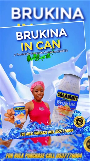 New Look Same Great Taste. A product by salamatu Company LIMITED. Try our brukina in Can you go feel the taste 😋 for Bulk Purchase please call 0537776004. 0557825335 Wholesale or retail buy at North Kaneshie old Melcom, Amanfrom Top Town Kasoa. Dansoman capital o2.#SpecialBrukina #SalamatuBrukinaInCan