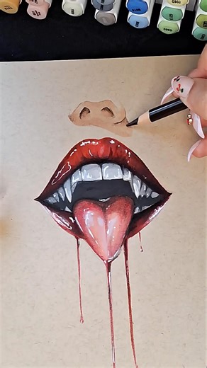 🦇How to draw THESE lips ✨️ #speedart #lipdrawing