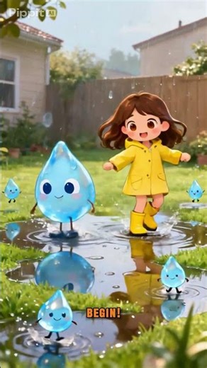 The Dancing Raindrop 💧🌈 Fun Kids Poem & Rainy Day Cartoon