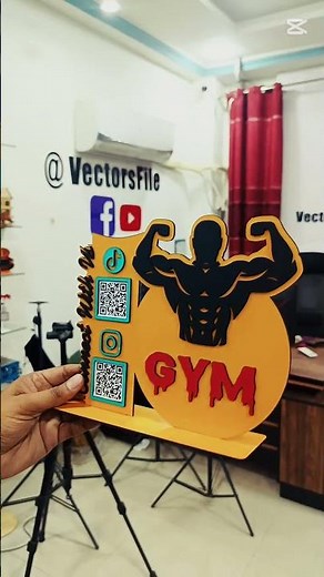 How to make Laser Cut GYM QR Code Stand | Customise Business Sign | Connect with Us