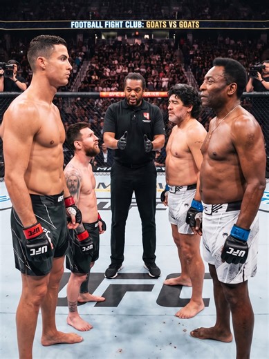 🔥 FOOTBALL FIGHT CLUB — Part 3 🔥 After escaping into the forest and training inside Zlatan’s SECRET DOJO… Messi and Cristiano Ronaldo are finally READY. 🥋🐐⚽ Messi SHATTERS a brick with his bare hand. 💥 Cristiano Ronaldo DESTROYS a tree with a single kick. 🌲🦵 Zlatan watches them silently… then nods. “You guys are ready.” Suddenly, a HELICOPTER appears above the forest. 🚁⚠️ The wind shakes the trees as Neymar arrives alongside John Cena and The Rock. 😳🔥 Neymar steps forward. “You guys ar