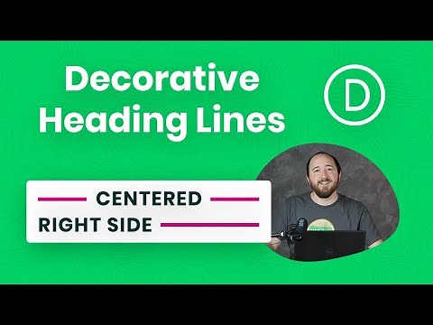 How To Add Decorative Horizontal Lines Beside Heading Text In Divi