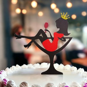 Elegant Handcrafted Cocktail Glass Cake Topper for Women's Birthday Celebrations & Party Decor - Etsy