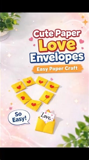Tiny Paper Envelopes 💛 | Easy Paper Craft Idea #diy #papercraft #paperart