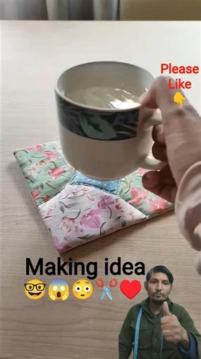 Easy Fabric Coaster Making idea at home | Make cute coasters from fabric at home with easy cuttin...