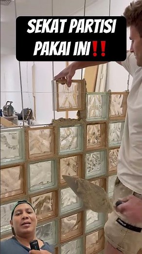 Cara sekat partisi pakai glass block #pertukangan #konstruksi #diy #craft #shorts