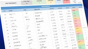 Assignment Tracker Spreadsheet | Student Planner Google Sheets Excel School Academic Planner Assignment Calendar College Class Study Planner - Etsy